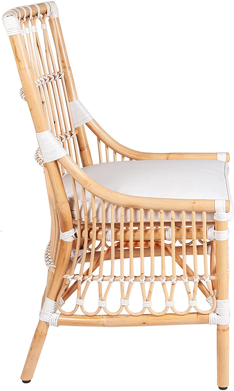 LaSalle Rattan Dining Chair, Black and Natural Set of 2 by Jeffan | Dining Chairs | Modishstore - 7