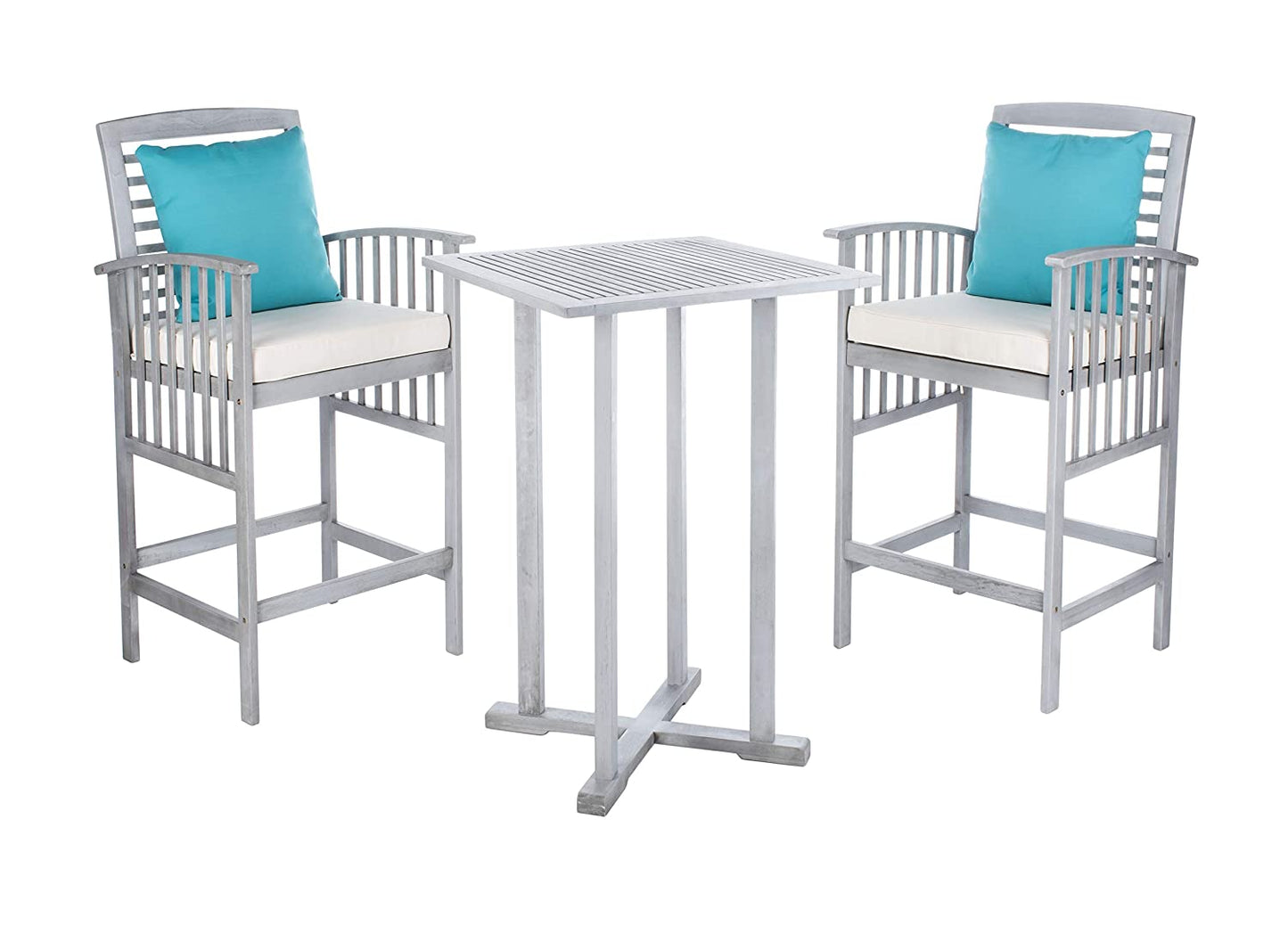 Safavieh Pate 3 Pc Bar 39.8-Inch H Table Bistro Set | Outdoor Dining Sets |  Modishstore  - 5