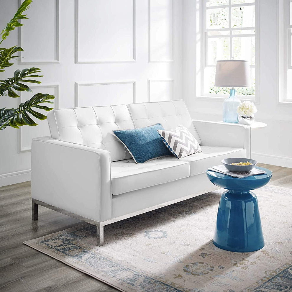 Modway Loft Tufted Upholstered Faux Leather Loveseat - EEI-3388 | Loveseats | Modishstore - 1