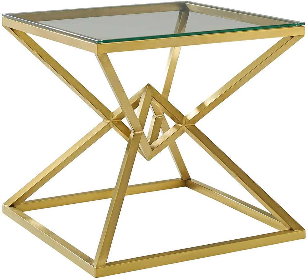 Modway Point 25.5" Brushed Gold Metal Stainless Steel Side Table in Gold - EEI-3611 | Side Tables | Modishstore - 4