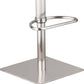 Delmar Adjustable Brushed Stainless Steel Barstool in Gray Faux Leather By Armen Living | Bar Stools | Modishstore - 4