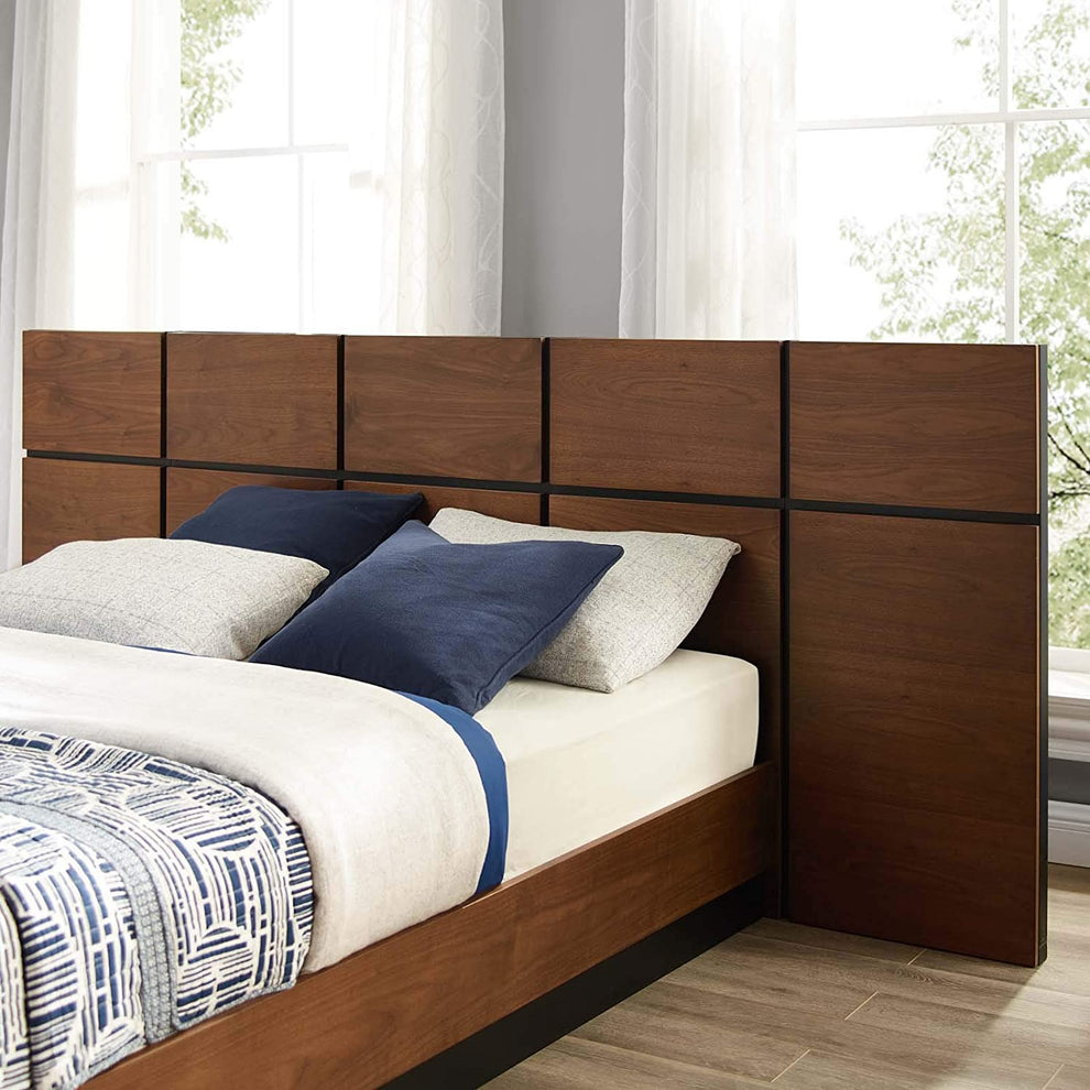 Modway Caima Queen Platform Bed in Walnut - MOD-6187 | Beds | Modishstore - 6