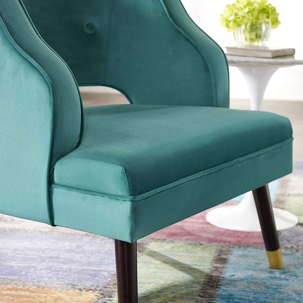 Modway Traipse Button Tufted Open Back Performance Velvet Armchair - EEI-3579 | Armchairs | Modishstore - 10