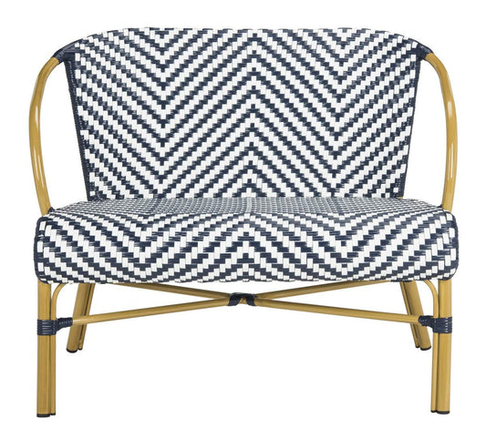 Safavieh Dandra Herringbone Rattan Settee | Outdoor Stools & Benches | Modishstore - 1