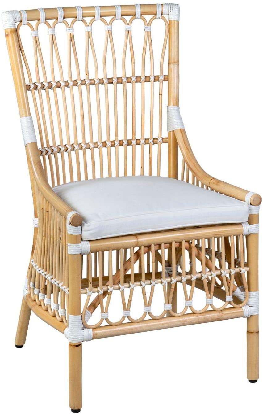 LaSalle Rattan Dining Chair, Black and Natural Set of 2 by Jeffan | Dining Chairs | Modishstore - 6