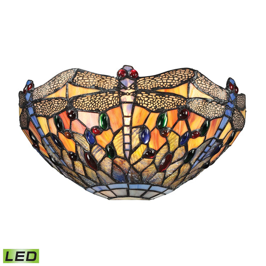 Dragonfly 1-Light Sconce in Dark Bronze with Tiffany Style Glass - Includes LED Bulb ELK Lighting | Sconces | Modishstore