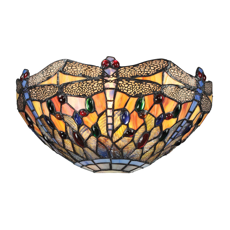 Dragonfly 1-Light Sconce in Dark Bronze with Tiffany Style Glass ELK Lighting | Sconces | Modishstore