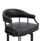Pharaoh Swivel 30" Black Powder Coated and Black Faux Leather Metal Bar Stool By Armen Living | Bar Stools | Modishstore - 3