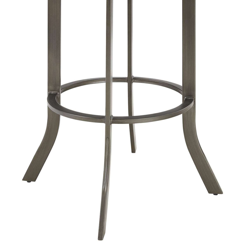 Pharaoh Swivel 30" Mineral Finish and Black Faux Leather Bar Stool By Armen Living | Bar Stools | Modishstore - 5