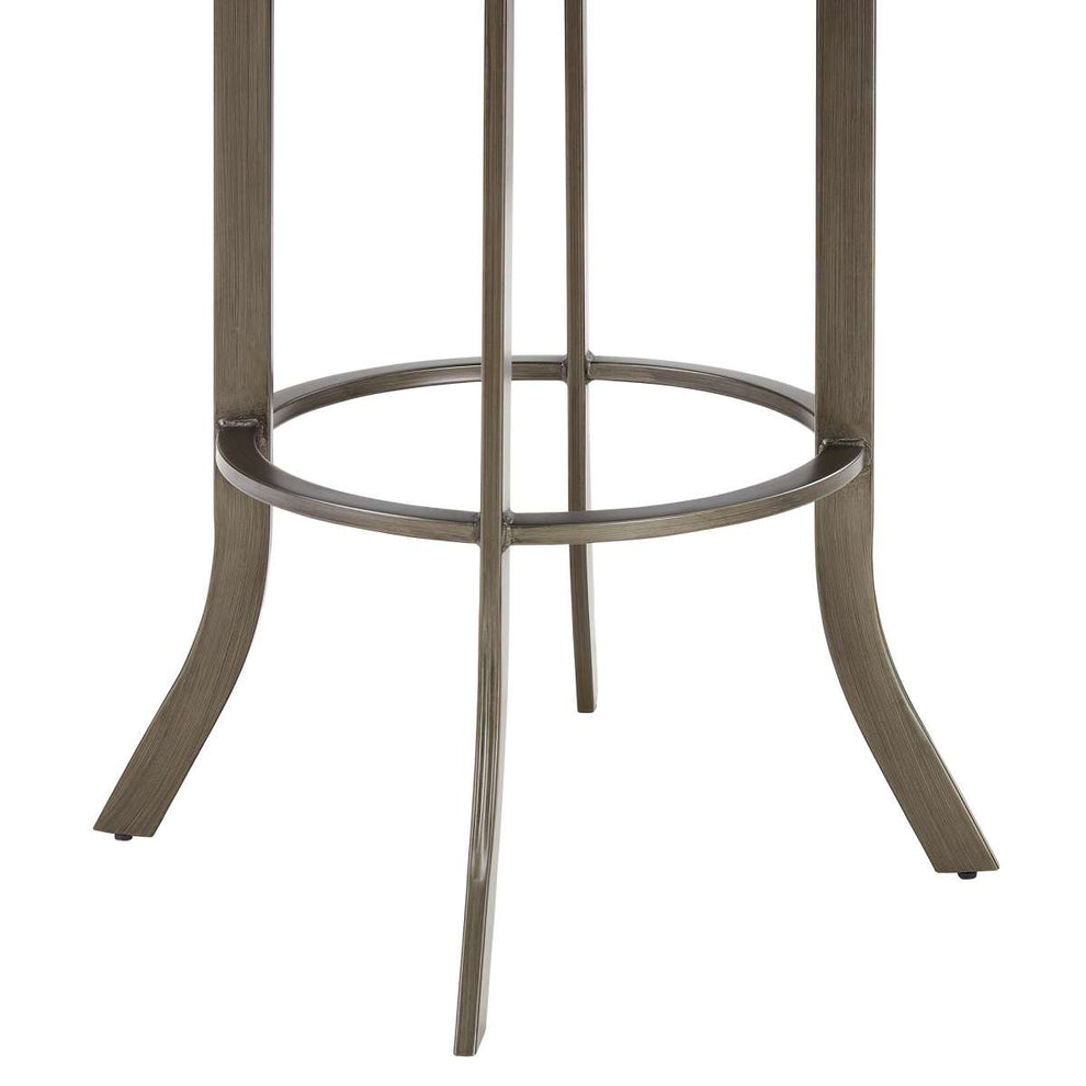 Pharaoh Swivel 30" Mineral Finish and Gray Faux Leather Bar Stool By Armen Living | Bar Stools | Modishstore - 5