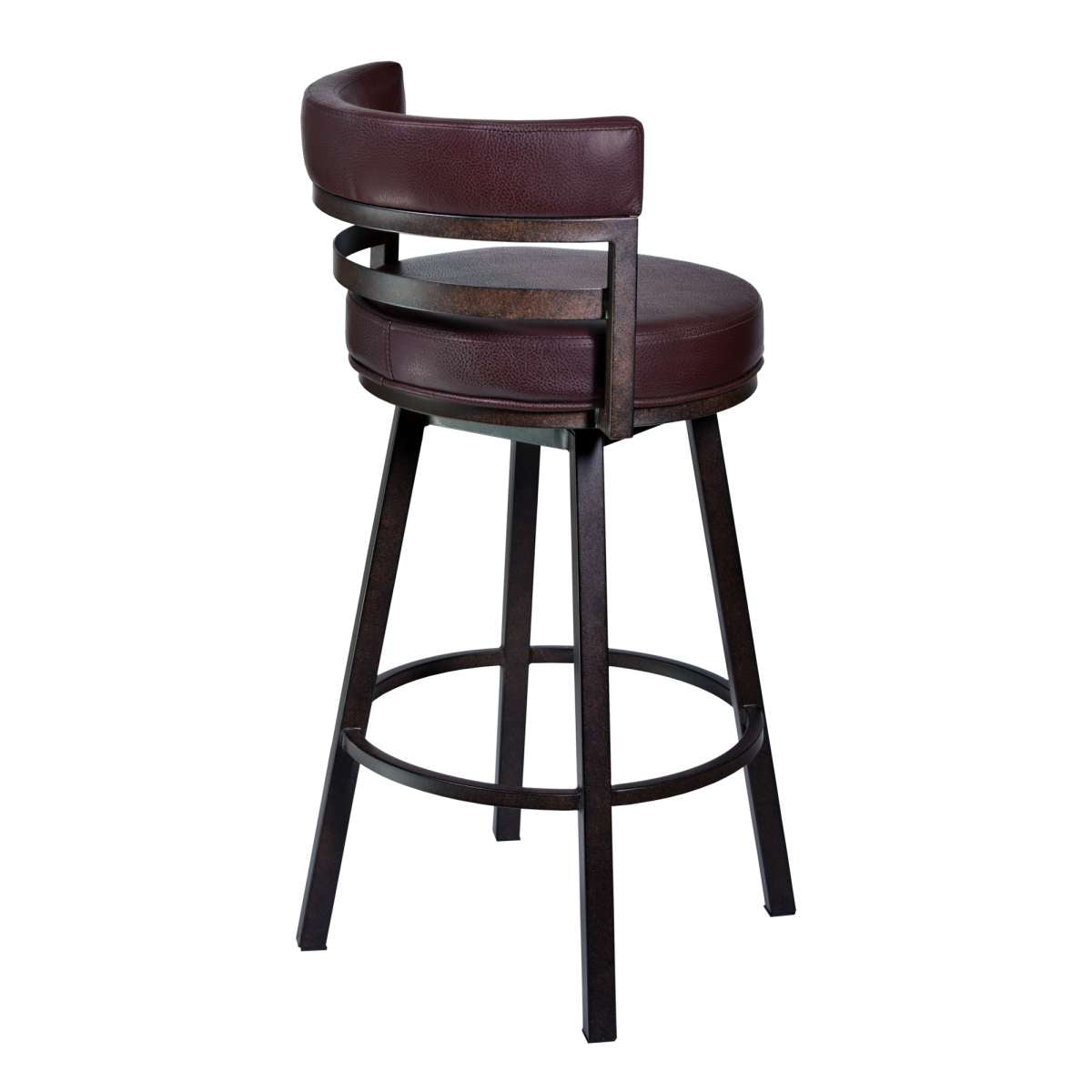 Titana 30" Barstool in Auburn Bay finish with Brown Pu upholstery By Armen Living | Bar Stools | Modishstore - 2
