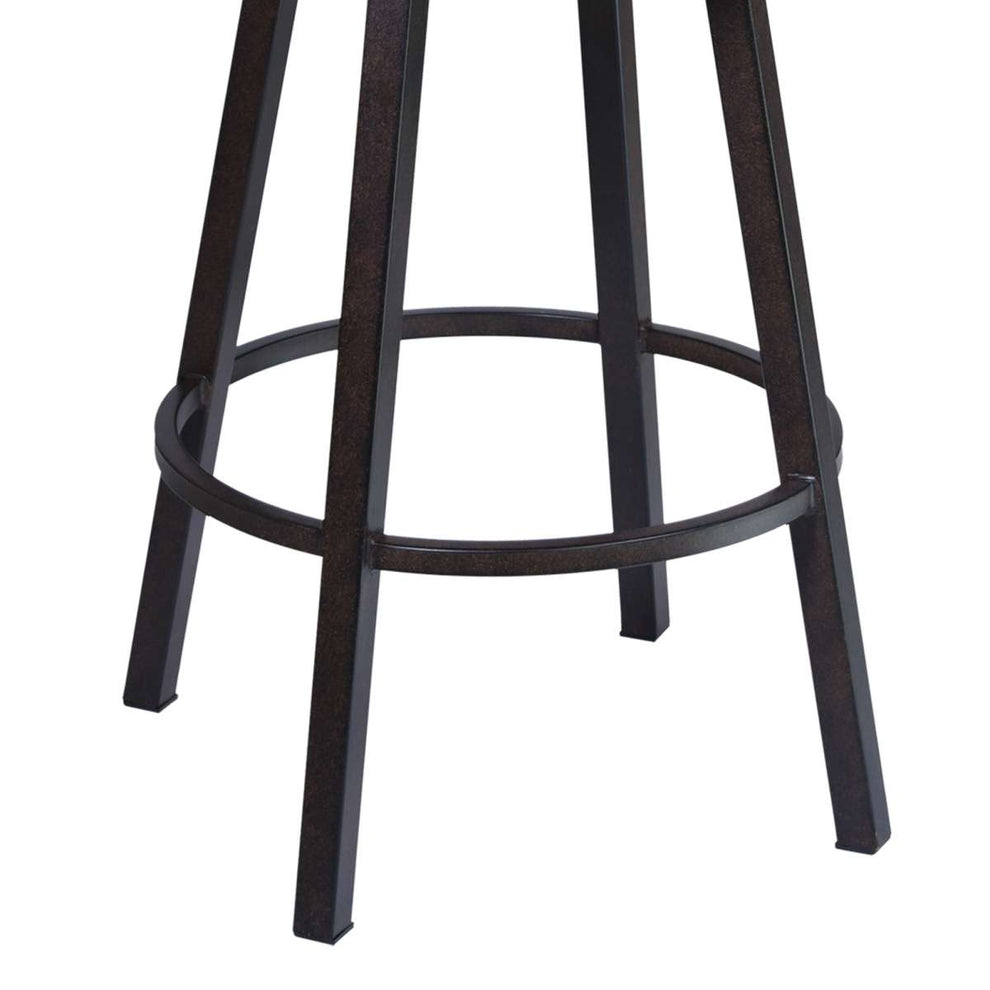 Titana 30" Barstool in Auburn Bay finish with Brown Pu upholstery By Armen Living | Bar Stools | Modishstore - 3