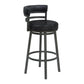 Titana 26" Counter Height Metal Swivel Barstool in Ford Black Pu and Mineral Finish By Armen Living | Bar Stools | Modishstore - 2
