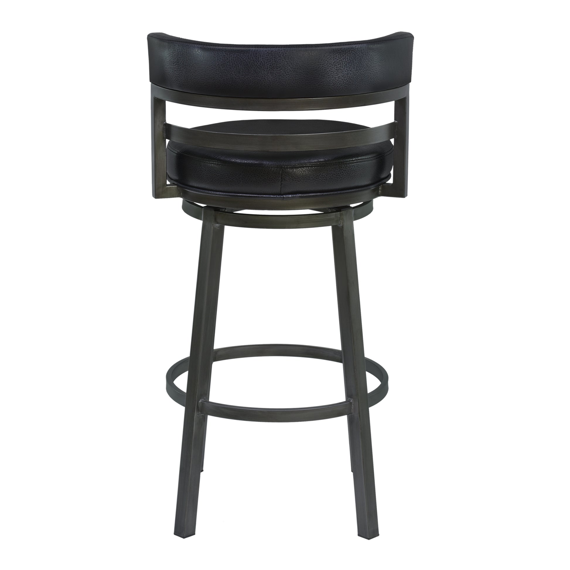 Titana 26" Counter Height Metal Swivel Barstool in Ford Black Pu and Mineral Finish By Armen Living | Bar Stools | Modishstore - 4