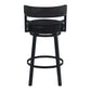 Titana 30" Bar Height Metal Swivel Barstool in Ford Black Pu and Black Finish By Armen Living | Bar Stools | Modishstore - 2