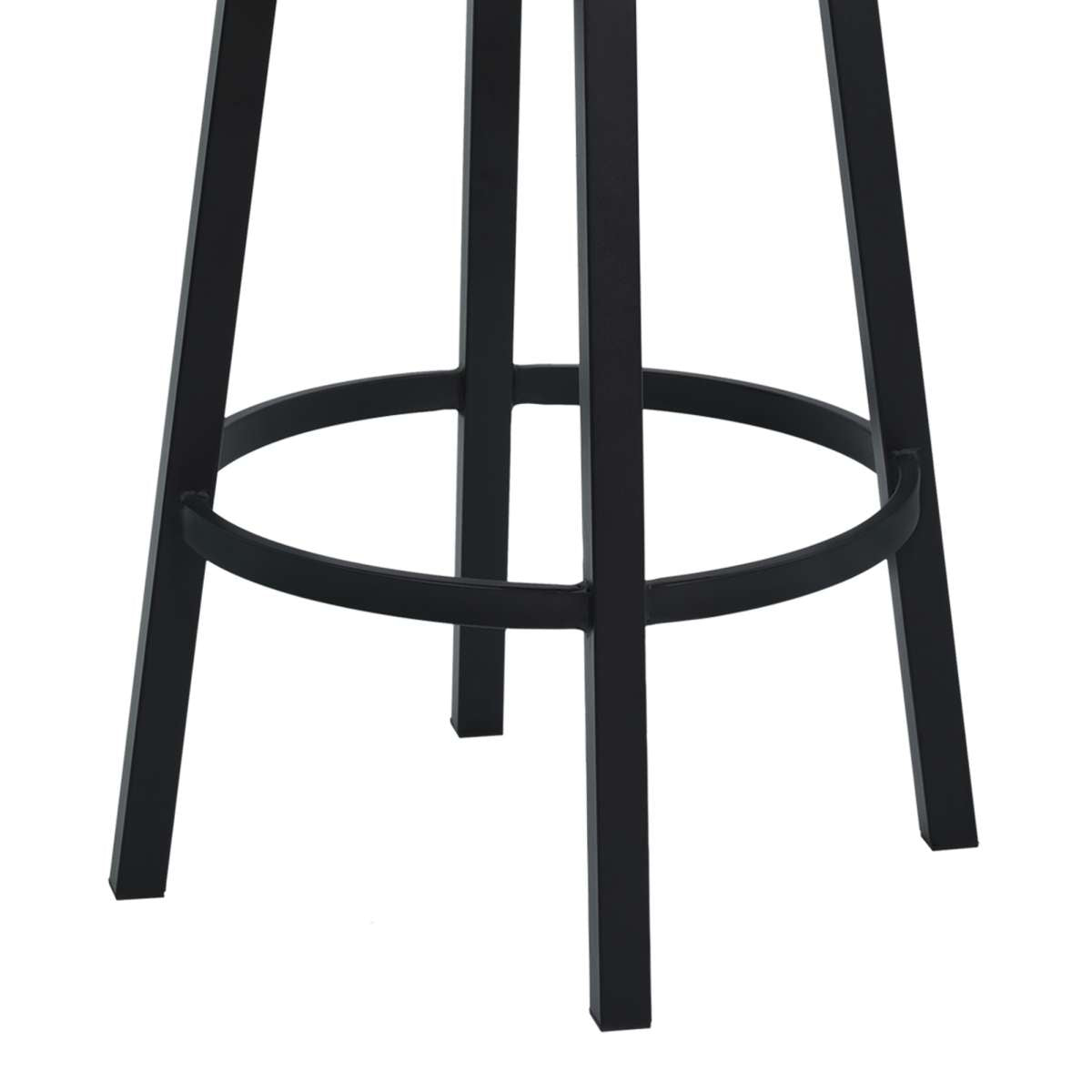 Titana 30" Bar Height Metal Swivel Barstool in Ford Black Pu and Black Finish By Armen Living | Bar Stools | Modishstore - 3