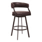 Dione 30" Bar Height Barstool in Auburn Bay and Brown Faux Leather By Armen Living | Bar Stools | Modishstore
