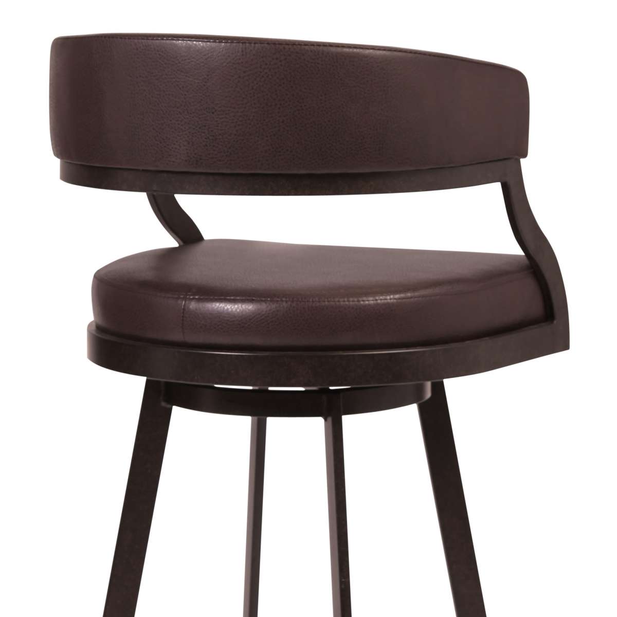 Dione 30" Bar Height Barstool in Auburn Bay and Brown Faux Leather By Armen Living | Bar Stools | Modishstore - 3