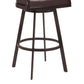 Dione 30" Bar Height Barstool in Auburn Bay and Brown Faux Leather By Armen Living | Bar Stools | Modishstore - 4