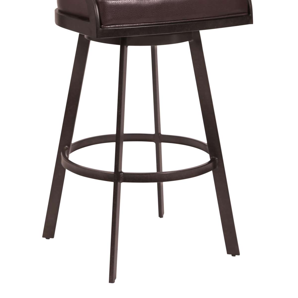 Dione 30" Bar Height Barstool in Auburn Bay and Brown Faux Leather By Armen Living | Bar Stools | Modishstore - 4