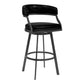 Dione 26" Counter Height Barstool in Mineral Finish and Vintage Black Faux Leather By Armen Living | Bar Stools | Modishstore