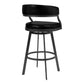 Dione 26" Counter Height Barstool in Mineral Finish and Vintage Black Faux Leather By Armen Living | Bar Stools | Modishstore - 2