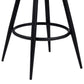 Amador 30" Bar Height Barstool in a Black Powder Coated Finish and Vintage Coffee Faux Leather By Armen Living | Bar Stools | Modishstore - 4
