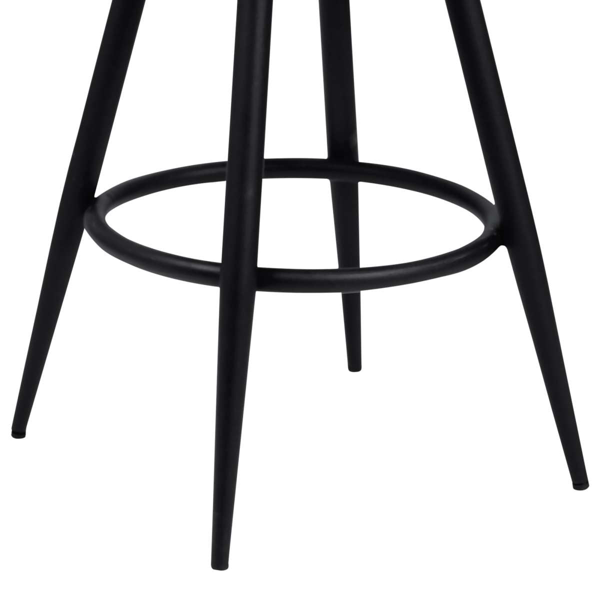 Amador 30" Bar Height Barstool in a Black Powder Coated Finish and Vintage Coffee Faux Leather By Armen Living | Bar Stools | Modishstore - 4