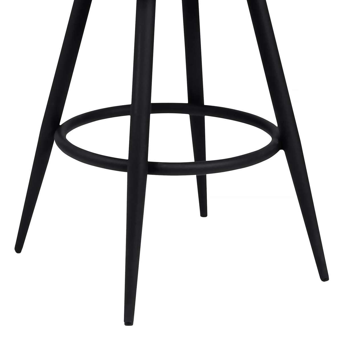 Amador 30" Bar Height Barstool in a Black Powder Coated Finish and Vintage Gray Faux Leather By Armen Living | Bar Stools | Modishstore - 4