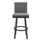 Rochester 26" Swivel Modern Black Metal and Grey Faux Leather Barstool By Armen Living | Bar Stools | Modishstore - 3
