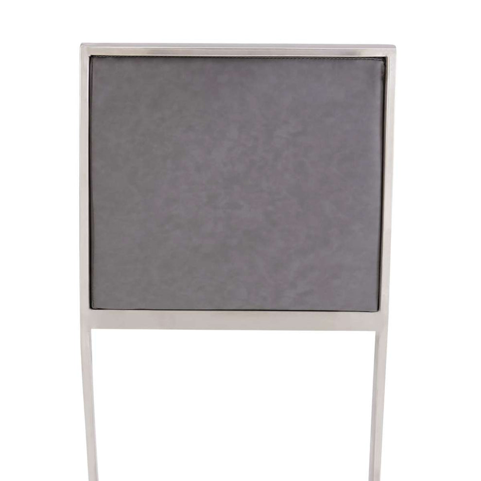 Pinellas 30" Vintage Gray Faux Leather and Brushed Stainless Steel Bar Stool By Armen Living | Bar Stools |  Modishstore  - 9
