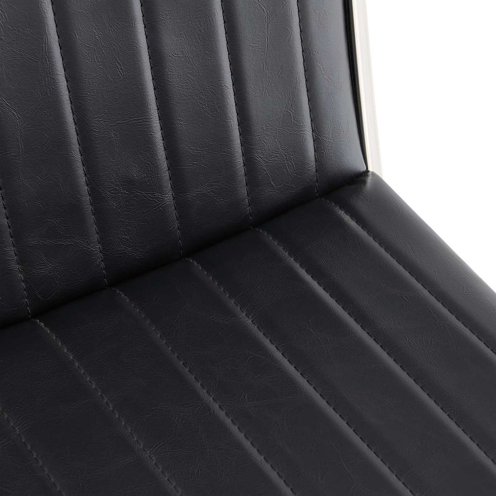 Pinellas 30" Vintage Black Faux Leather and Brushed Stainless Steel Bar Stool By Armen Living | Bar Stools |  Modishstore  - 6