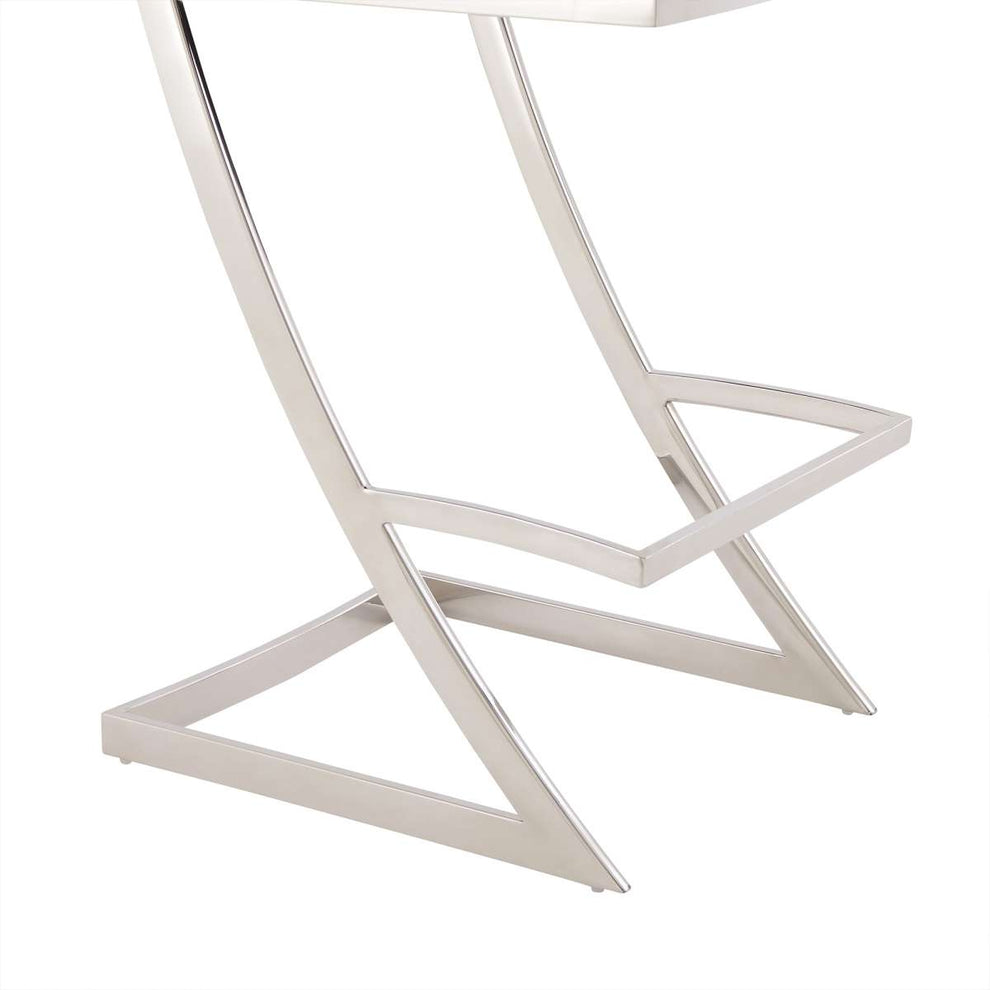 Pinellas 30" Vintage Black Faux Leather and Brushed Stainless Steel Bar Stool By Armen Living | Bar Stools |  Modishstore  - 9