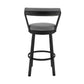 Kobe 30" Bar Height Swivel Bar Stool in Black Finish and Gray Faux Leather By Armen Living | Bar Stools | Modishstore - 4