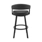 Bronson 30" Bar Height Swivel Bar Stool in Black Finish and Black Faux Leather By Armen Living | Bar Stools | Modishstore - 4