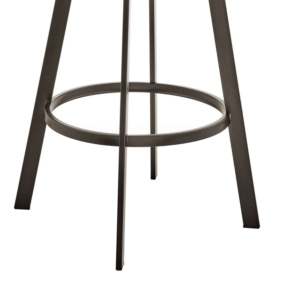 Bronson 30" Bar Height Swivel Bar Stool in Java Brown Finish and Chocolate Faux Leather By Armen Living | Bar Stools | Modishstore - 7