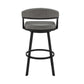 Bronson 26" Counter Height Swivel Bar Stool in Black Finish and Gray Faux Leather By Armen Living | Bar Stools | Modishstore - 4
