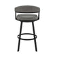 Bronson 30" Bar Height Swivel Bar Stool in Black Finish and Gray Faux Leather By Armen Living | Bar Stools | Modishstore - 4