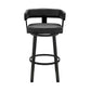 Cohen 30" Bar Height Swivel Bar Stool in Black Finish and Black Faux Leather By Armen Living | Bar Stools | Modishstore - 2