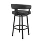 Cohen 30" Bar Height Swivel Bar Stool in Black Finish and Black Faux Leather By Armen Living | Bar Stools | Modishstore - 3