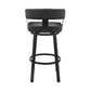 Cohen 30" Bar Height Swivel Bar Stool in Black Finish and Black Faux Leather By Armen Living | Bar Stools | Modishstore - 4