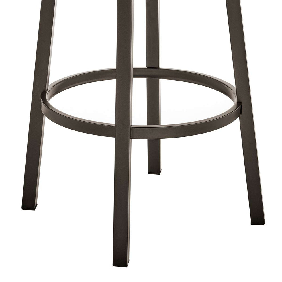 Cohen 26" Counter Height Swivel Bar Stool in Java Brown Finish and Chocolate Faux Leather By Armen Living | Bar Stools | Modishstore - 7