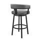 Cohen 30" Bar Height Swivel Bar Stool in Black Finish and Gray Faux Leather By Armen Living | Bar Stools | Modishstore - 3
