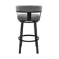 Cohen 30" Bar Height Swivel Bar Stool in Black Finish and Gray Faux Leather By Armen Living | Bar Stools | Modishstore - 4