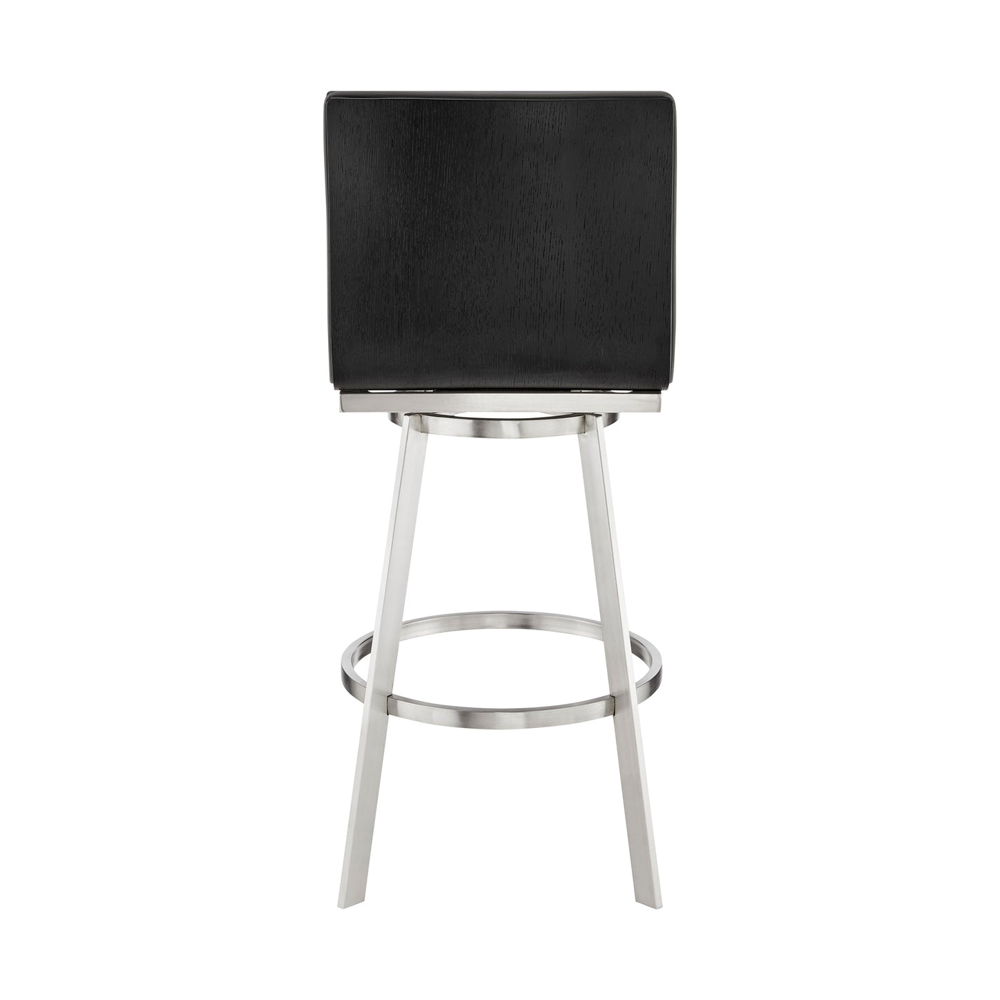 Jermaine 26" Counter Swivel Bar Stool in Brushed Stainless Steel Finish and Gray Faux Leather By Armen Living | Bar Stools | Modishstore - 6