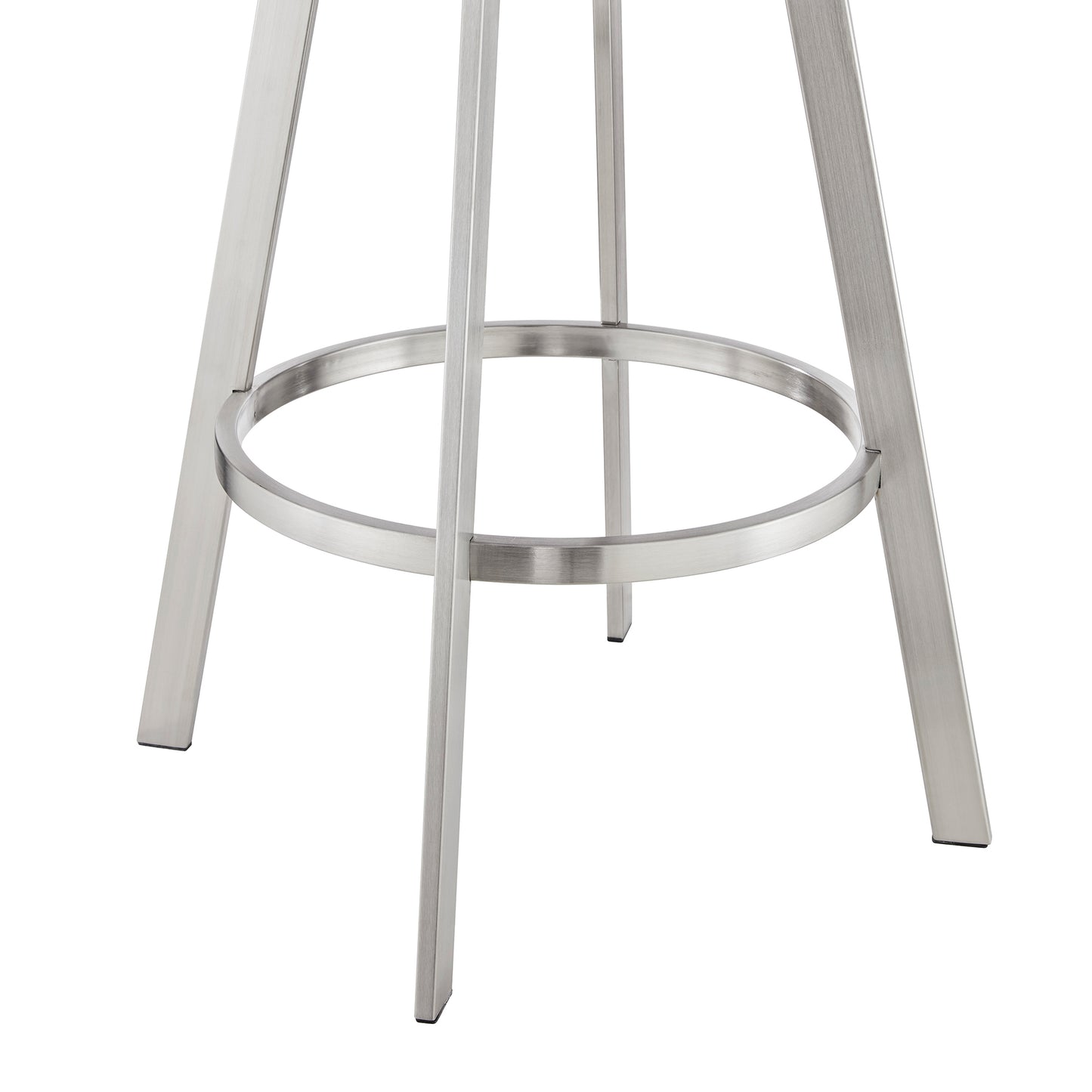 Jermaine 26" Counter Swivel Bar Stool in Brushed Stainless Steel Finish and Gray Faux Leather By Armen Living | Bar Stools | Modishstore - 8