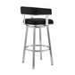 Cohen 30" Black Faux Leather and Brushed Stainless Steel Swivel Bar Stool By Armen Living | Bar Stools |  Modishstore  - 4
