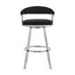 Bronson 26" Black Faux Leather and Brushed Stainless Steel Swivel Bar Stool By Armen Living | Bar Stools |  Modishstore  - 7