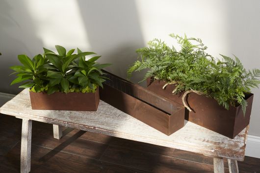 Galveston Distressed Metal Rectangular Planter Set Of 4 By Accent Decor | Planters, Troughs & Cachepots | Modishstore - 8