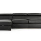 Estro Salotti Sacha Modern Black Leather Reversible Sofa Bed Sectional w/ Storage | Modishstore | Sofas